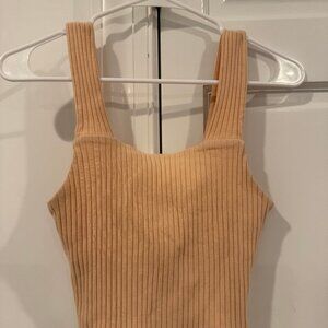 American Eagle Orange Ribbed Tank